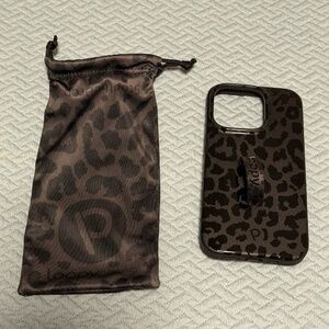 LOOPY CASES Midnight Leopard IPHONE 14 PRO Case w/ Black Leopard Loop Righty